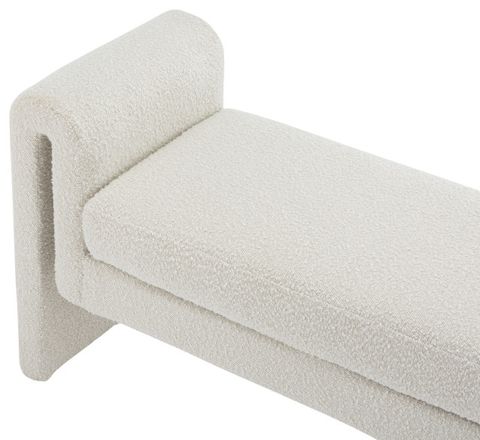 Stylus Boucle Fabric Upholstered Bench, 51" Wide - Transitional - Upholstered Benches - By ... for Luka Boucle Fabric Upholstered Bench, Cream